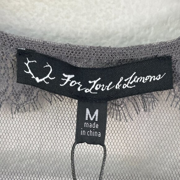 NEW For Love & Lemons Womens Medium Alexa Sheer Mesh Long Sleeve Mini Dress - Picture 5 of 9